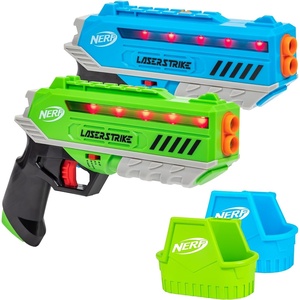 NERF Laser Strike 2 Player Laser Tag Game Pack Complete with 2 300ft Range Blasters & 2 Holsters – Indoor or Outdoor Play Arcade Games, Toys for Kids & Family