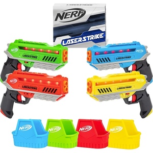 NERF Laser Strike 4 Player Laser Tag Game Pack Complete with 4 300ft Range Blasters & 4 Holsters – Indoor or Outdoor Play Arcade Games, Toys for Kids & Family