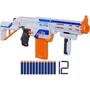 NERF N-Strike Elite Retaliator Blaster, Stock, Grip, Barrel, 12-Clip, 12 Darts, Outdoor Toys for Kids 8+ (Amazon Exclusive)