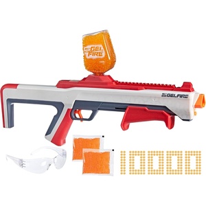 NERF Pro Gelfire Raid Blaster, Fire 5 Rounds at Once, 10,000 Gel Rounds, 800 Round Hopper, Eyewear, Toys for Teens Ages 14 & Up
