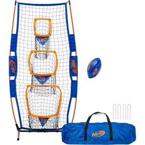 NERF Pro Pass Football Target Toss Net – Stakes + Ball – 5’x2′