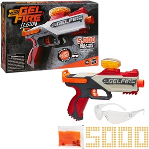 Nerf Pro Gelfire Legion Spring Action Blaster, 5000 Rounds, 130 Hopper, Protective Eyewear, Slam Fire, Ages 14 & Up(Large)