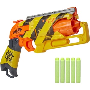 Nerf Zombie Strike Hammershot Blaster, Pull-Back Hammer-Blasting Action, 5 Darts (Amazon Exclusive)(Stripes)
