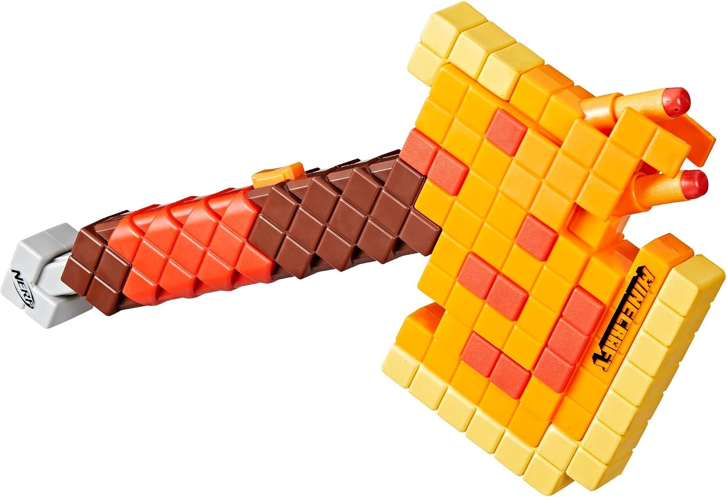 image:imageNERF Minecraft Firebrand Dart Blasting Axe 6 Elite Foam Darts Design Inspired by Minecraft Axe in The Game Pull Down Priming Minecraft Toys