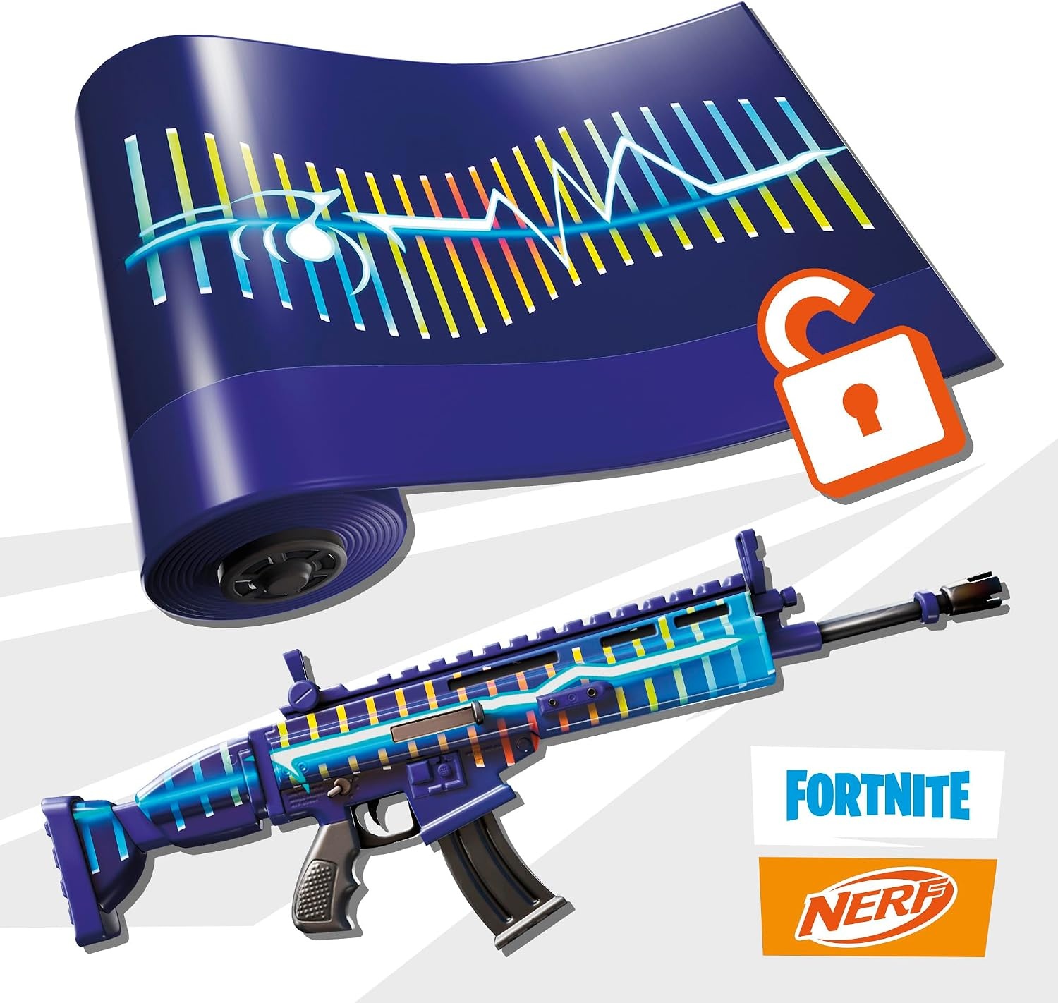 image:imageNerf Fortnite Blue Shock Blaster 10Dart Clip 10 Elite Nerf Darts Includes Bonus Code to Unlock The Beat Wrap in The Game Motorized Dart Blaster