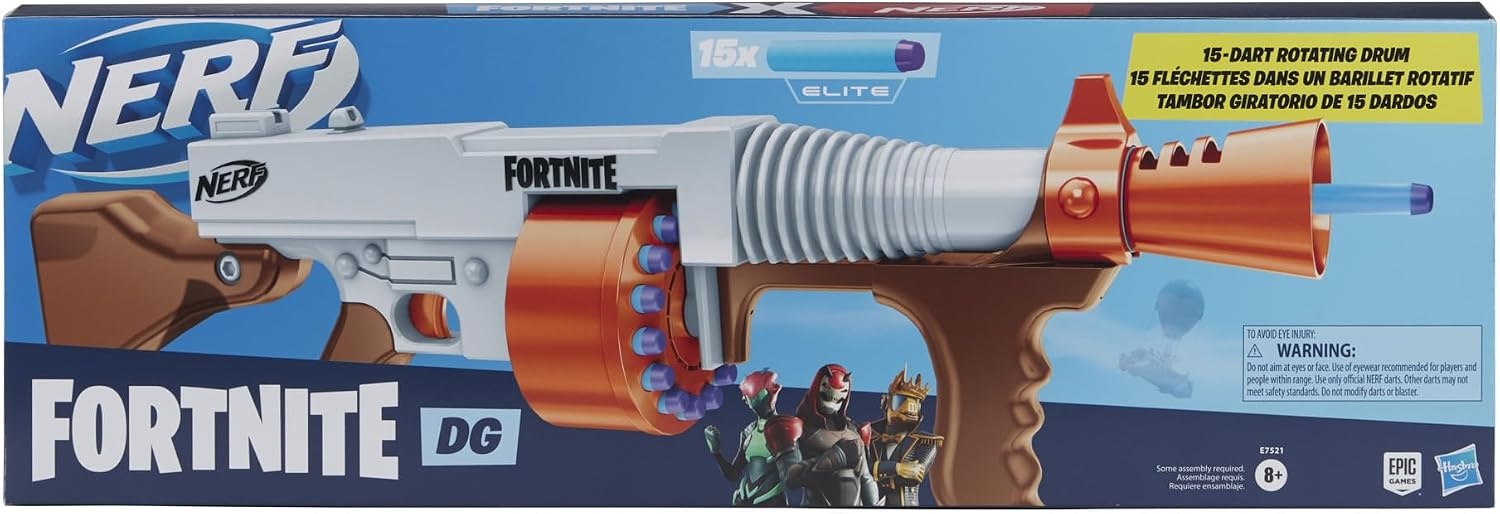 image:imageNerf Fortnite DG Dart Blaster 15Dart Rotating Drum Pump Action 15 Official Nerf Darts