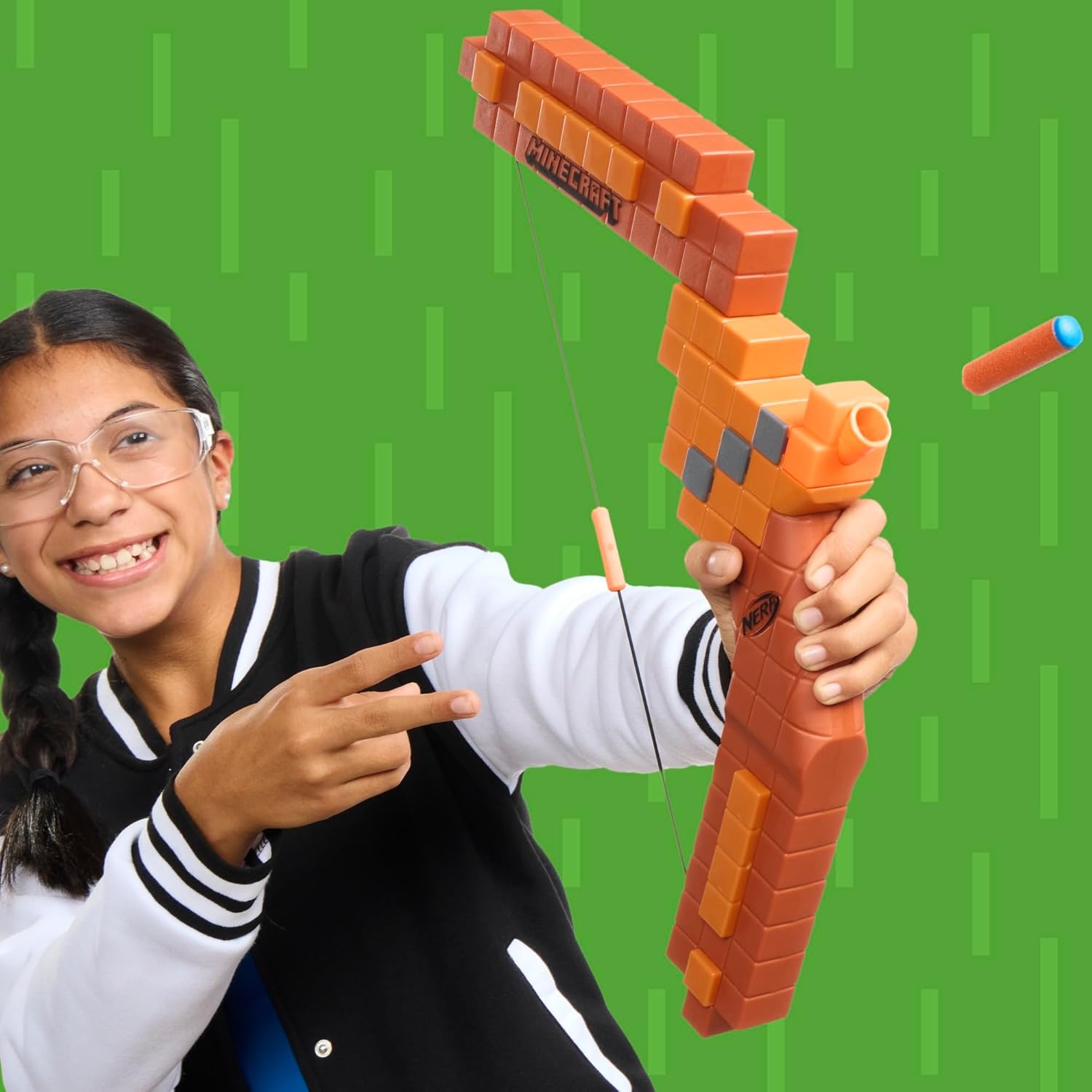 image:imageNerf Minecraft Bow Dart Blaster PullBack String Priming 8 N1 Darts Compatible Only N1 Dart Blasters Ages 8Standard Packaging