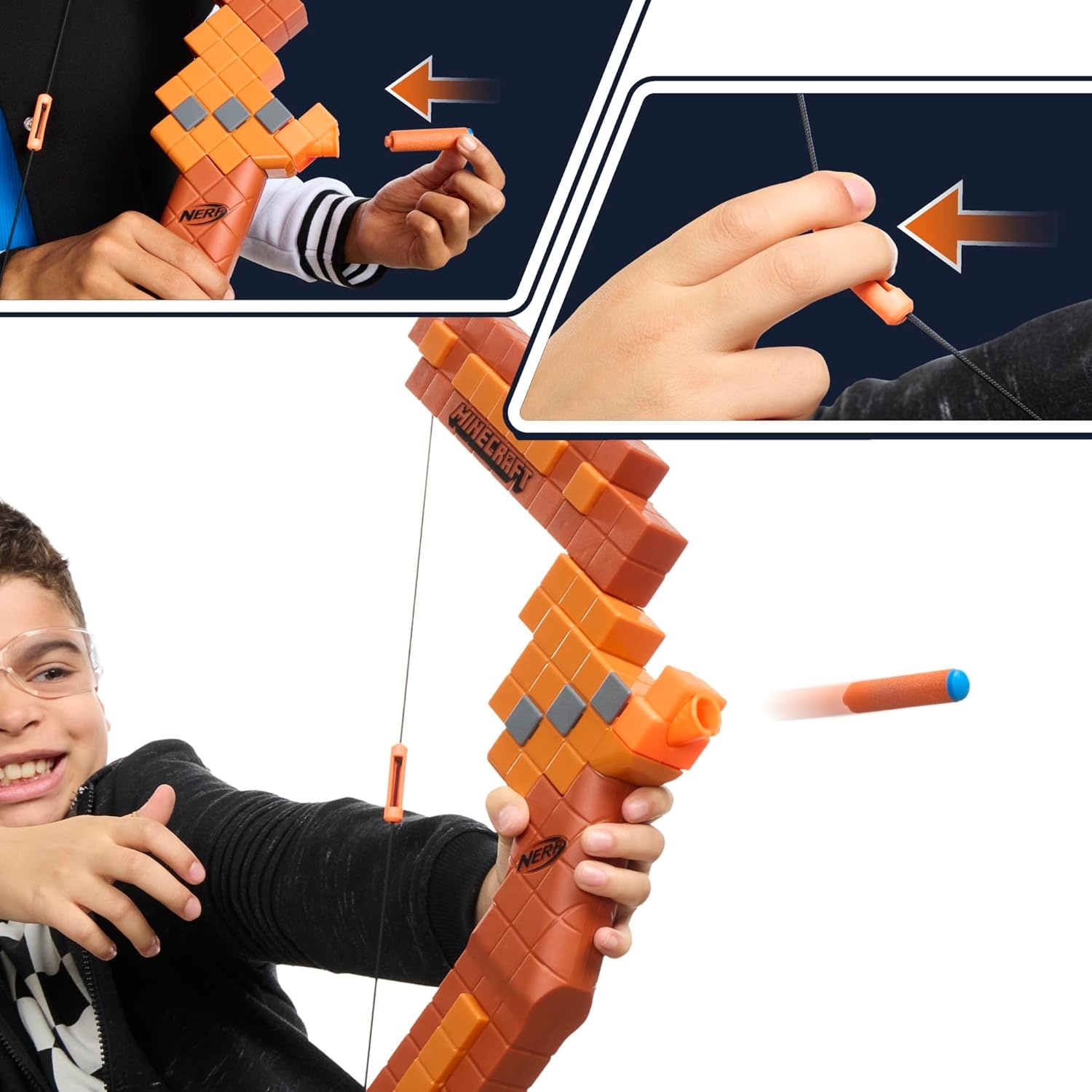 image:imageNerf Minecraft Bow Dart Blaster PullBack String Priming 8 N1 Darts Compatible Only N1 Dart Blasters Ages 8Standard Packaging