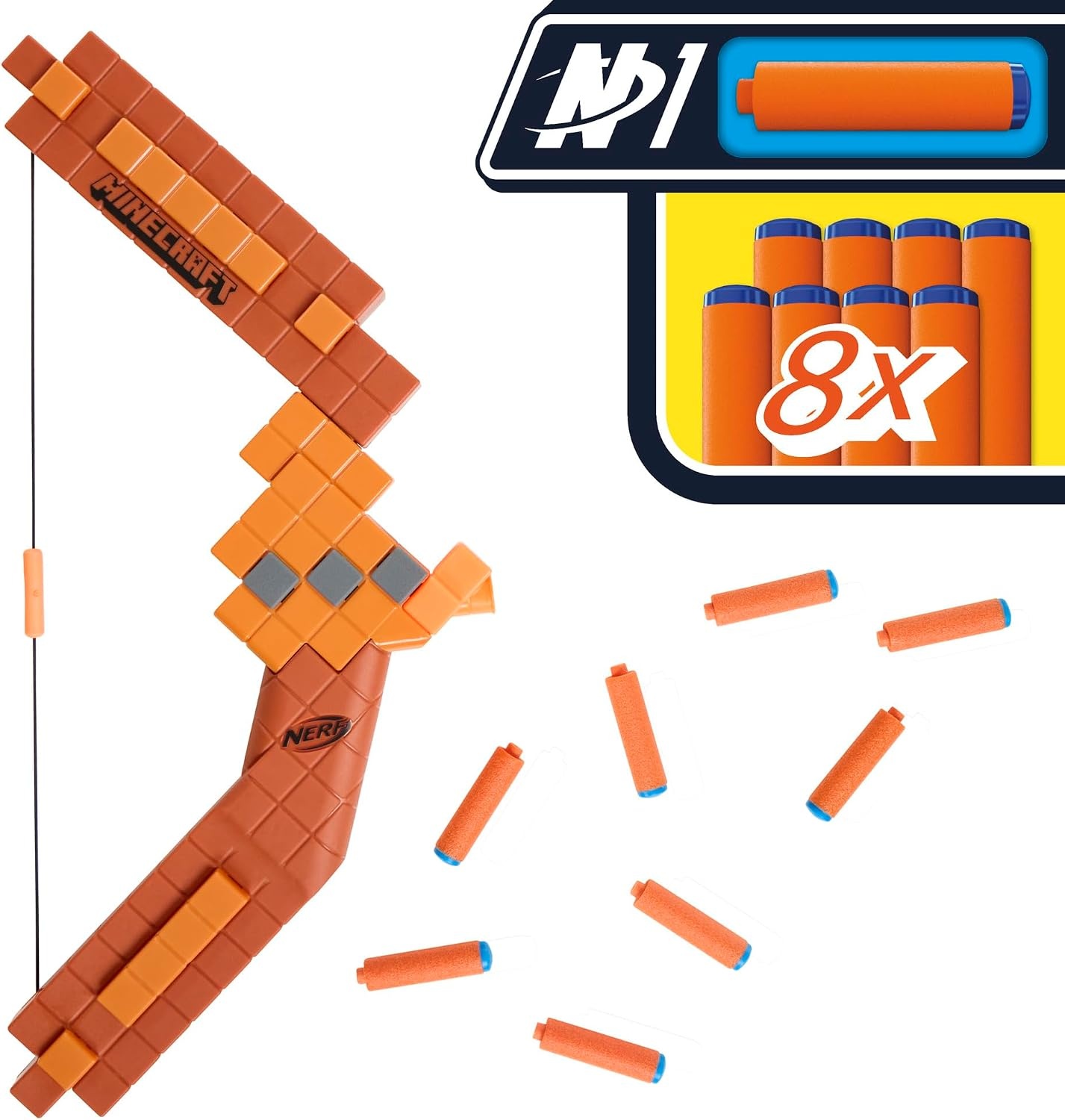 image:imageNerf Minecraft Bow Dart Blaster PullBack String Priming 8 N1 Darts Compatible Only N1 Dart Blasters Ages 8Standard Packaging