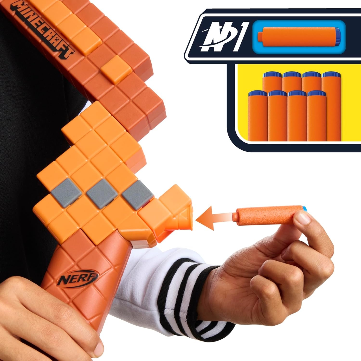 image:imageNerf Minecraft Bow Dart Blaster PullBack String Priming 8 N1 Darts Compatible Only N1 Dart Blasters Ages 8Standard Packaging