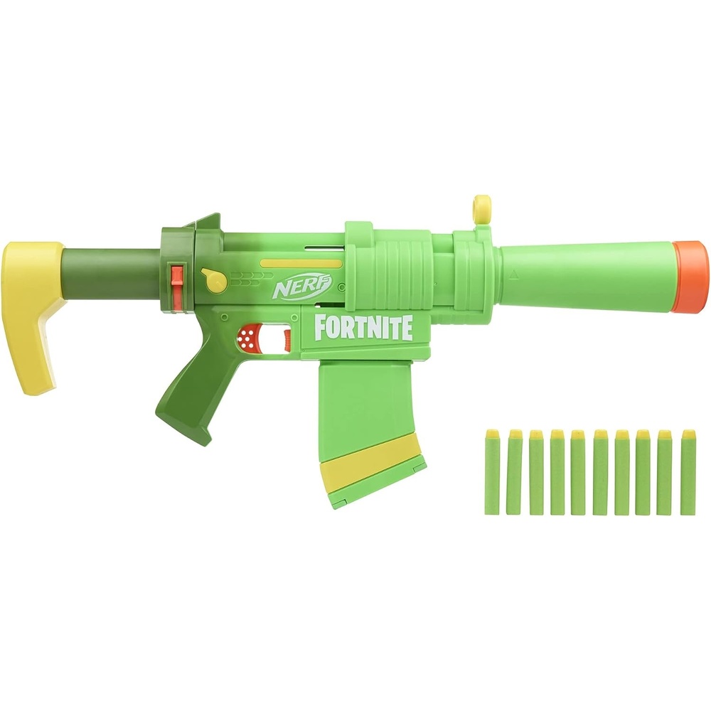 image:imageNerf Fortnite SMGZesty Blaster 10 Nerf Elite Darts 10Dart Clip Removable Stock amp Barrel Fortnite Gifts for Boys amp Girls