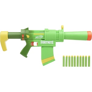 Nerf Fortnite SMG-Zesty Blaster, 10 Nerf Elite Darts, 10-Dart Clip, Removable Stock & Barrel, Fortnite Gifts for Boys & Girls
