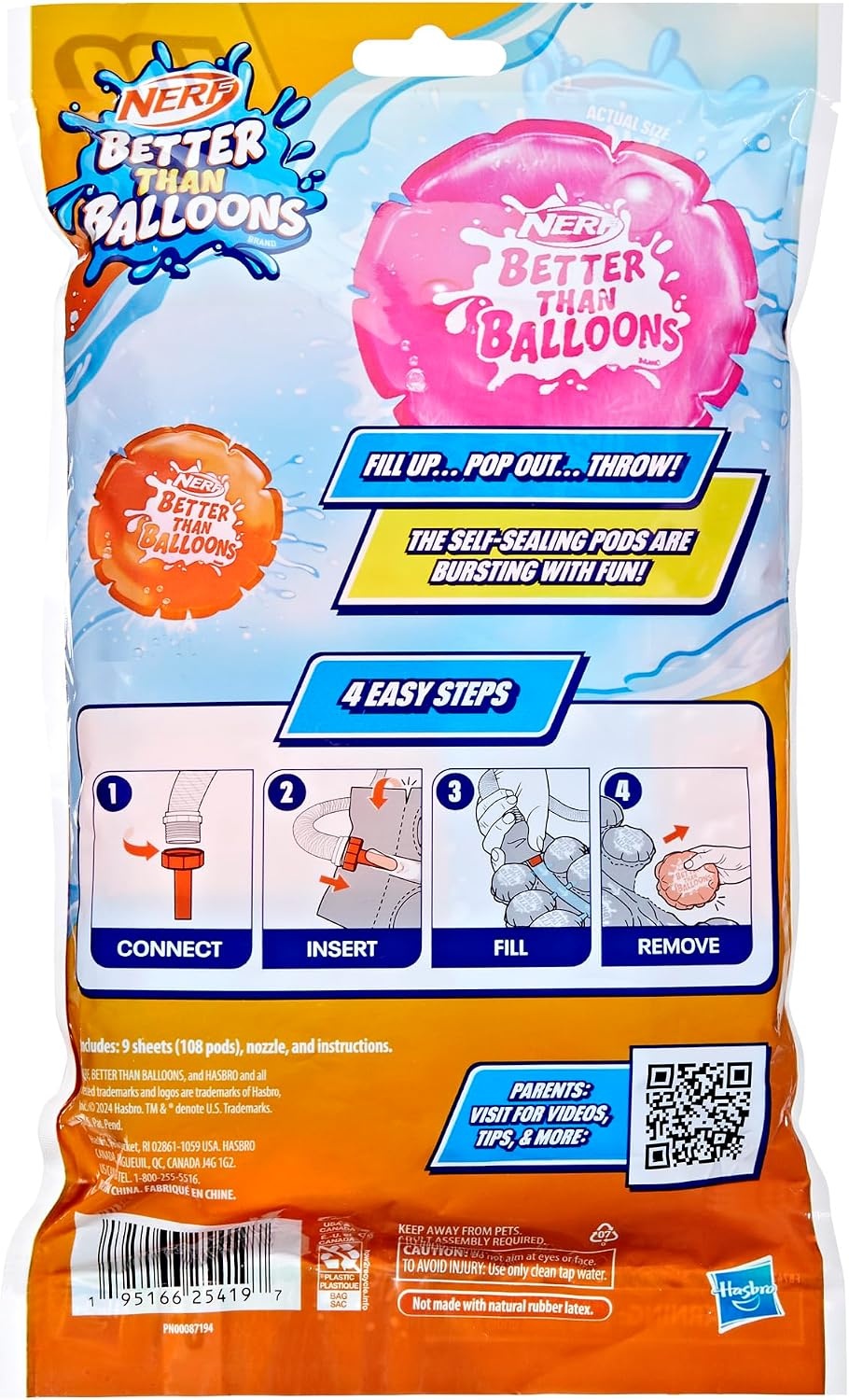 image:imageNERF Better Than Balloons Water Toys 108 Pods Easy 1 Piece Clean Up Lots of Ways to Play Backyard Water Fun Gifts for Kids Ages 3