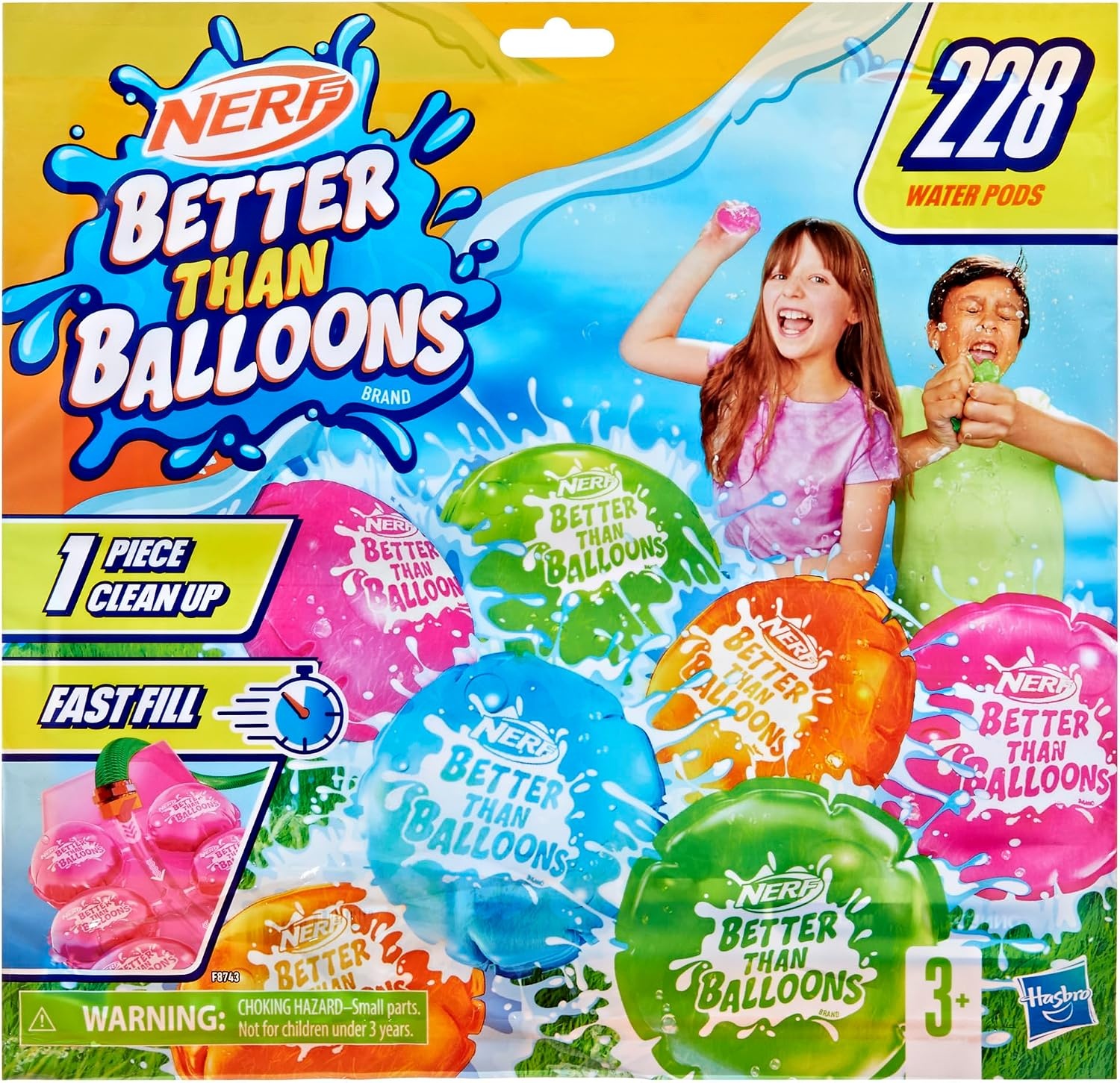 image:imageNERF Better Than Balloons Water Toys 228 Pods Easy 1 Piece Clean Up Lots of Ways to Play Backyard Water Fun Gifts for Kids Ages 3