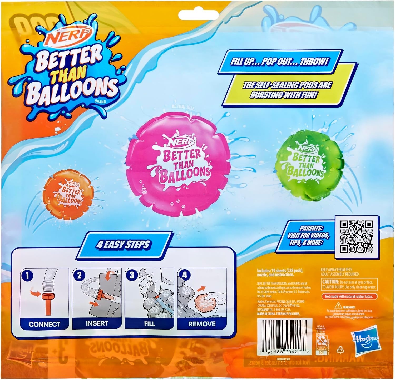 image:imageNERF Better Than Balloons Water Toys 228 Pods Easy 1 Piece Clean Up Lots of Ways to Play Backyard Water Fun Gifts for Kids Ages 3
