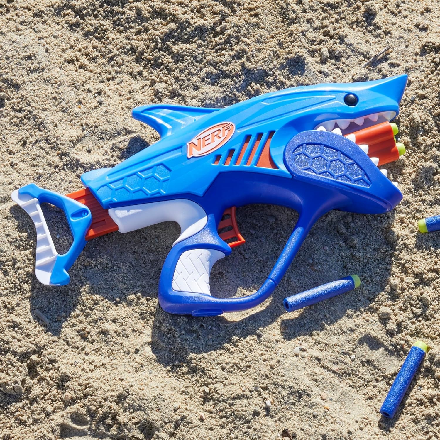 image:imageNERF Junior Wild Sharkfire Easy Play Dart Blaster 8 Nerf Elite Darts Nerf Blaster Shark Toys for 6 Year Old Boys amp Girls amp Up Outdoor ToysShark