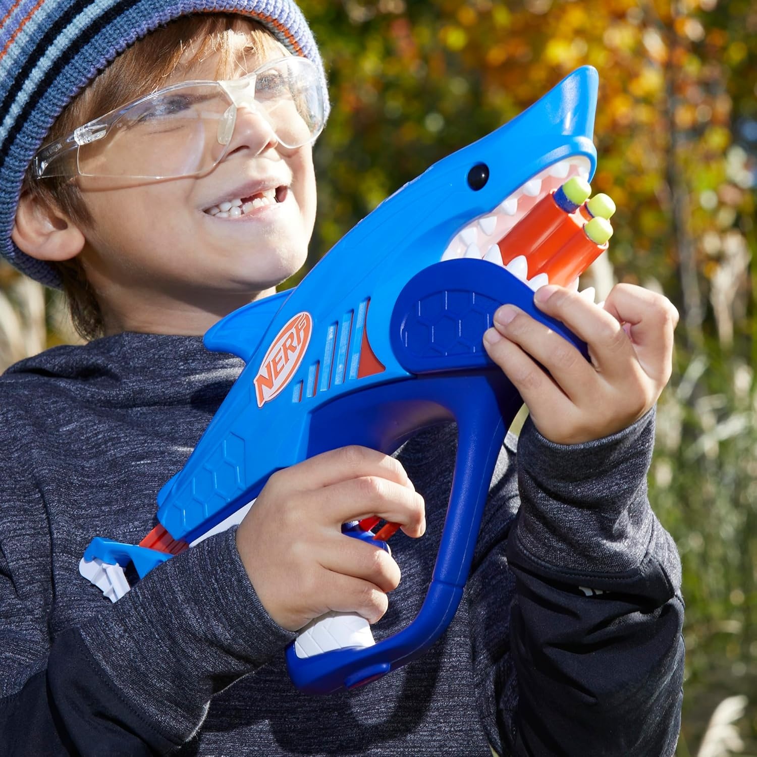 image:imageNERF Junior Wild Sharkfire Easy Play Dart Blaster 8 Nerf Elite Darts Nerf Blaster Shark Toys for 6 Year Old Boys amp Girls amp Up Outdoor ToysShark