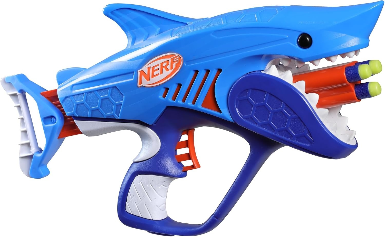 image:imageNERF Junior Wild Sharkfire Easy Play Dart Blaster 8 Nerf Elite Darts Nerf Blaster Shark Toys for 6 Year Old Boys amp Girls amp Up Outdoor ToysShark