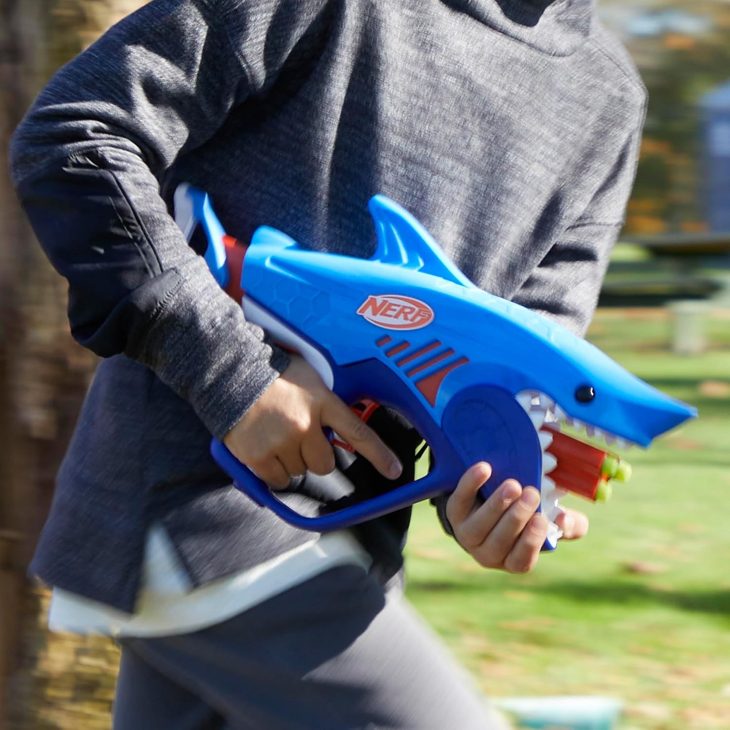 image:imageNERF Junior Wild Sharkfire Easy Play Dart Blaster 8 Nerf Elite Darts Nerf Blaster Shark Toys for 6 Year Old Boys amp Girls amp Up Outdoor ToysShark
