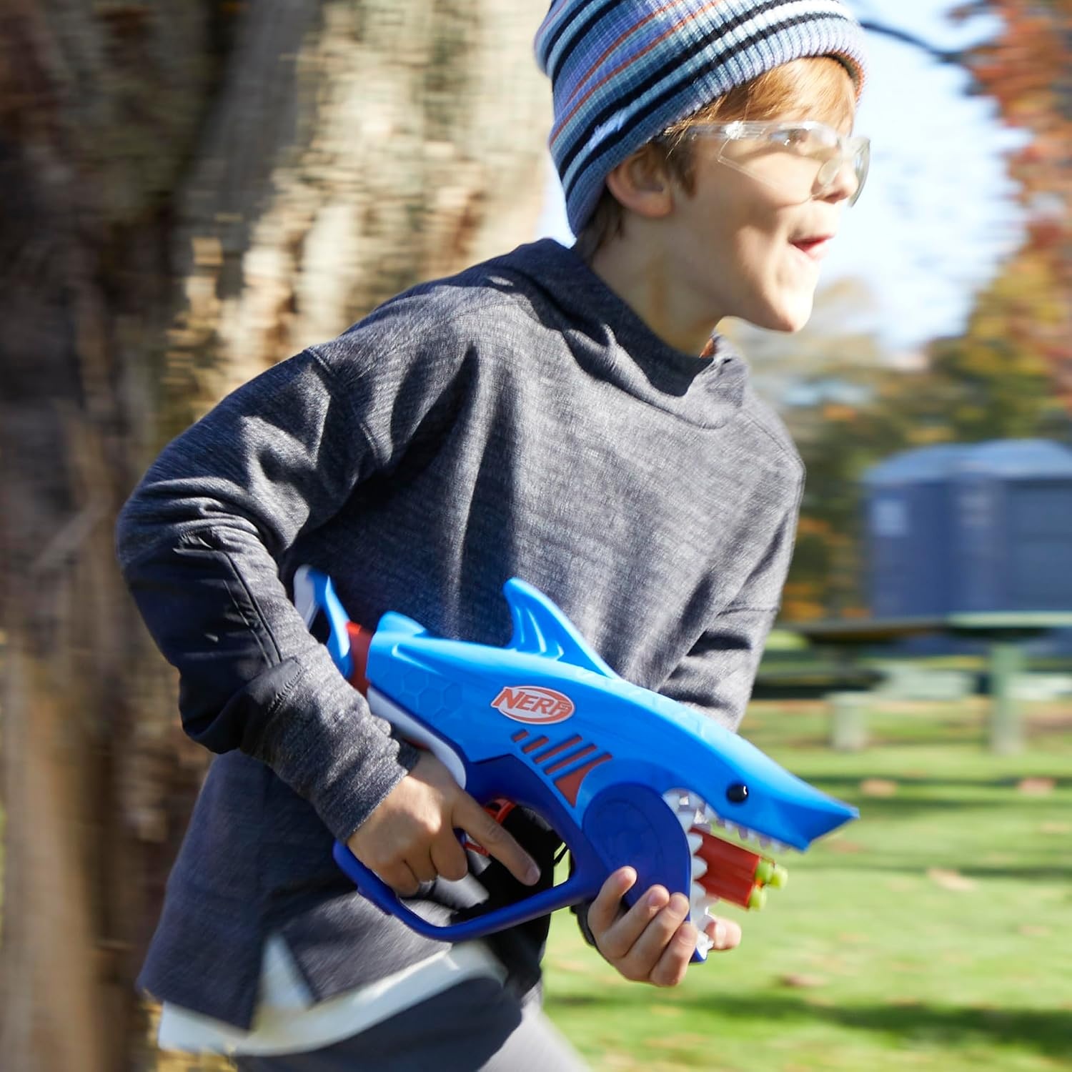 image:imageNERF Junior Wild Sharkfire Easy Play Dart Blaster 8 Nerf Elite Darts Nerf Blaster Shark Toys for 6 Year Old Boys amp Girls amp Up Outdoor ToysShark