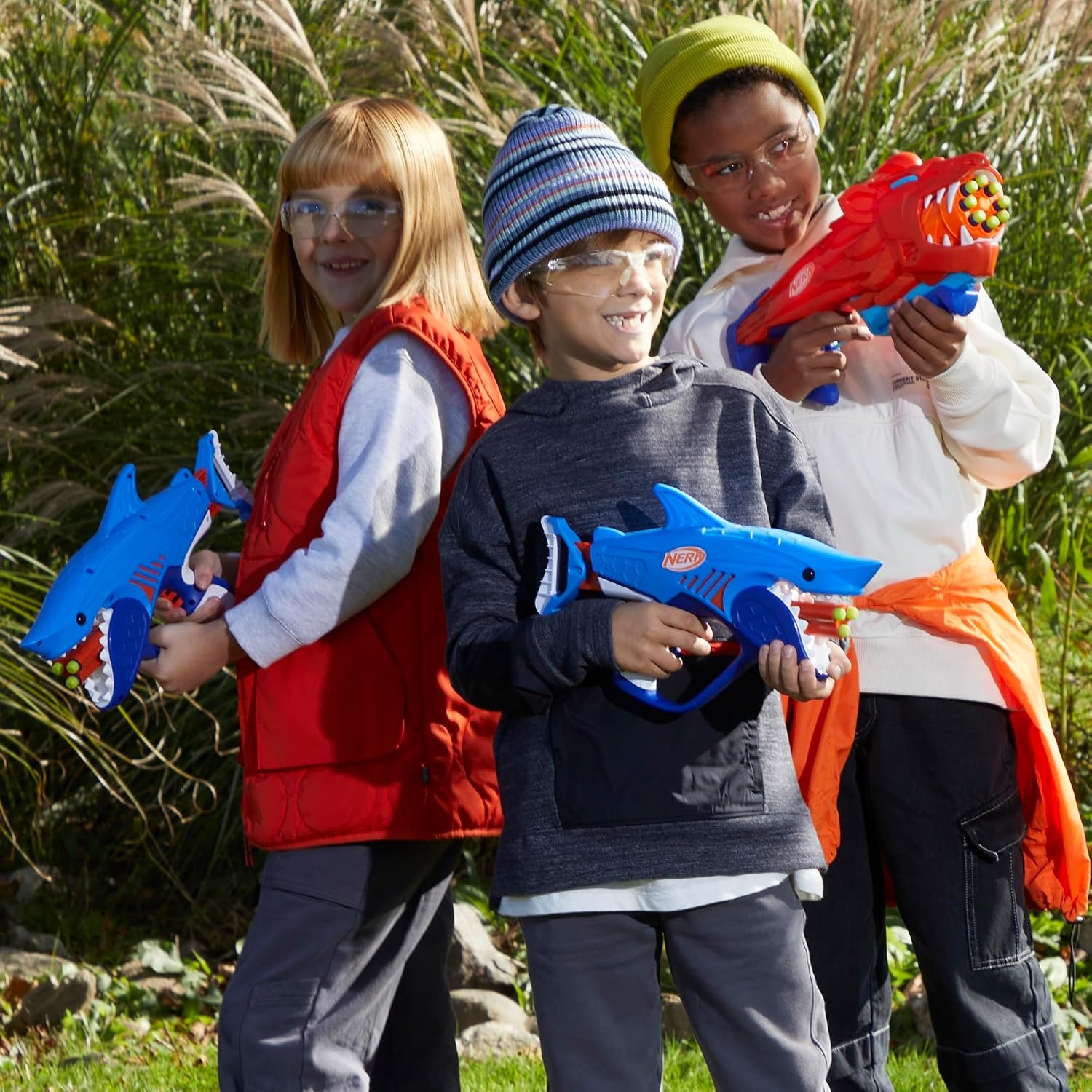 image:imageNERF Junior Wild Sharkfire Easy Play Dart Blaster 8 Nerf Elite Darts Nerf Blaster Shark Toys for 6 Year Old Boys amp Girls amp Up Outdoor ToysShark