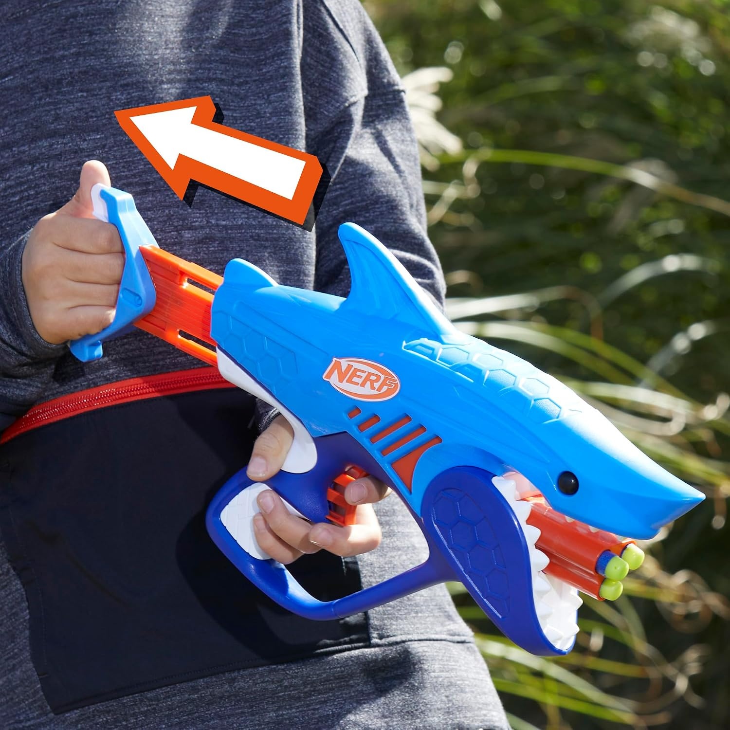 image:imageNERF Junior Wild Sharkfire Easy Play Dart Blaster 8 Nerf Elite Darts Nerf Blaster Shark Toys for 6 Year Old Boys amp Girls amp Up Outdoor ToysShark
