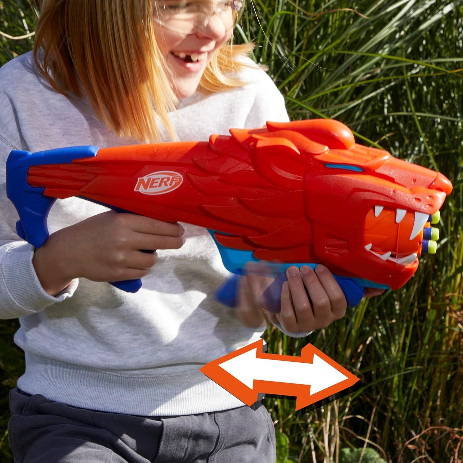 image:imageNERF Wild Lionfury Easy Play Dart Blaster 16 Nerf Elite Darts Nerf Blaster Lion Toys for 6 Year Old Boys amp Girls amp Up Outdoor Toys
