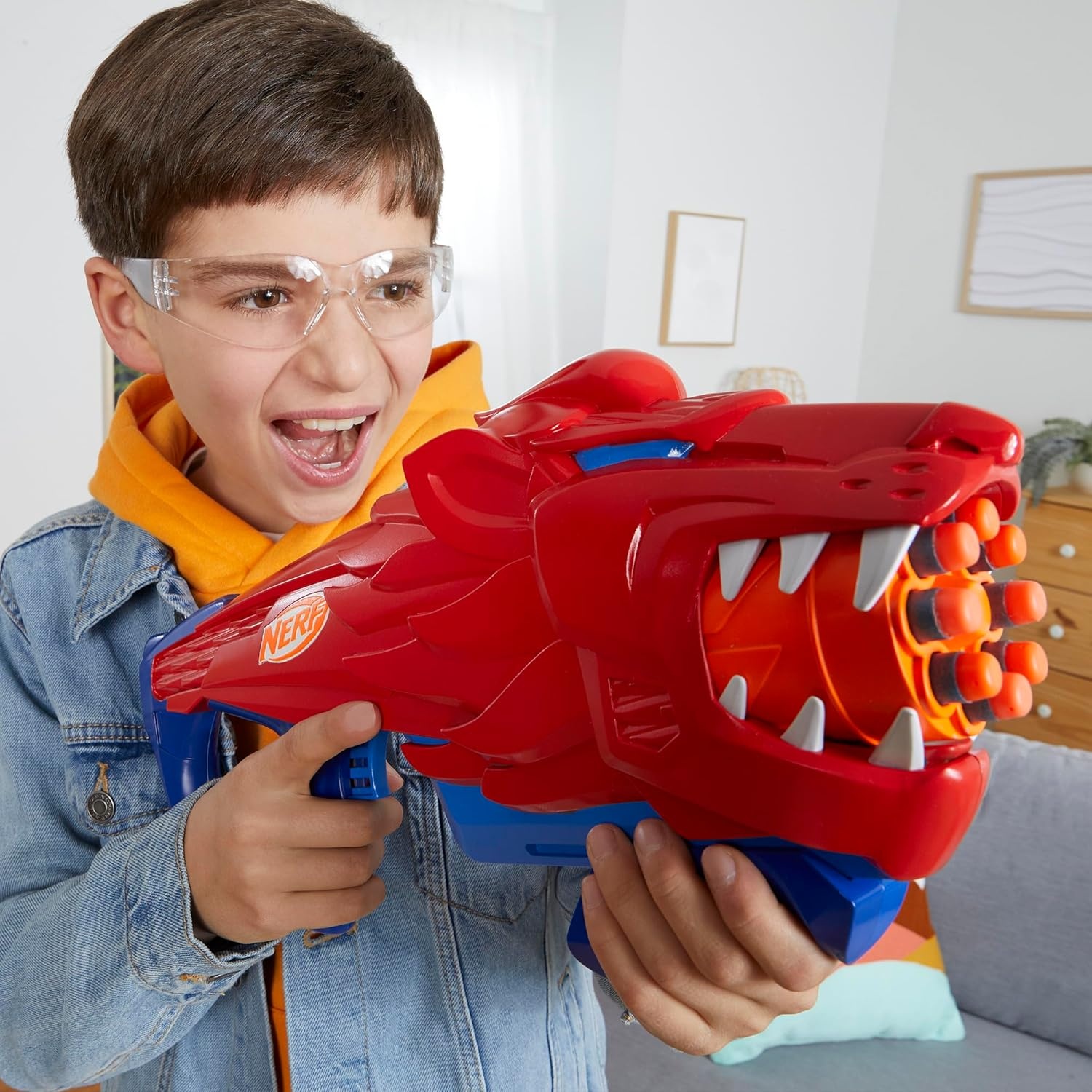 image:imageNERF Wild Lionfury Easy Play Dart Blaster 16 Nerf Elite Darts Nerf Blaster Lion Toys for 6 Year Old Boys amp Girls amp Up Outdoor Toys