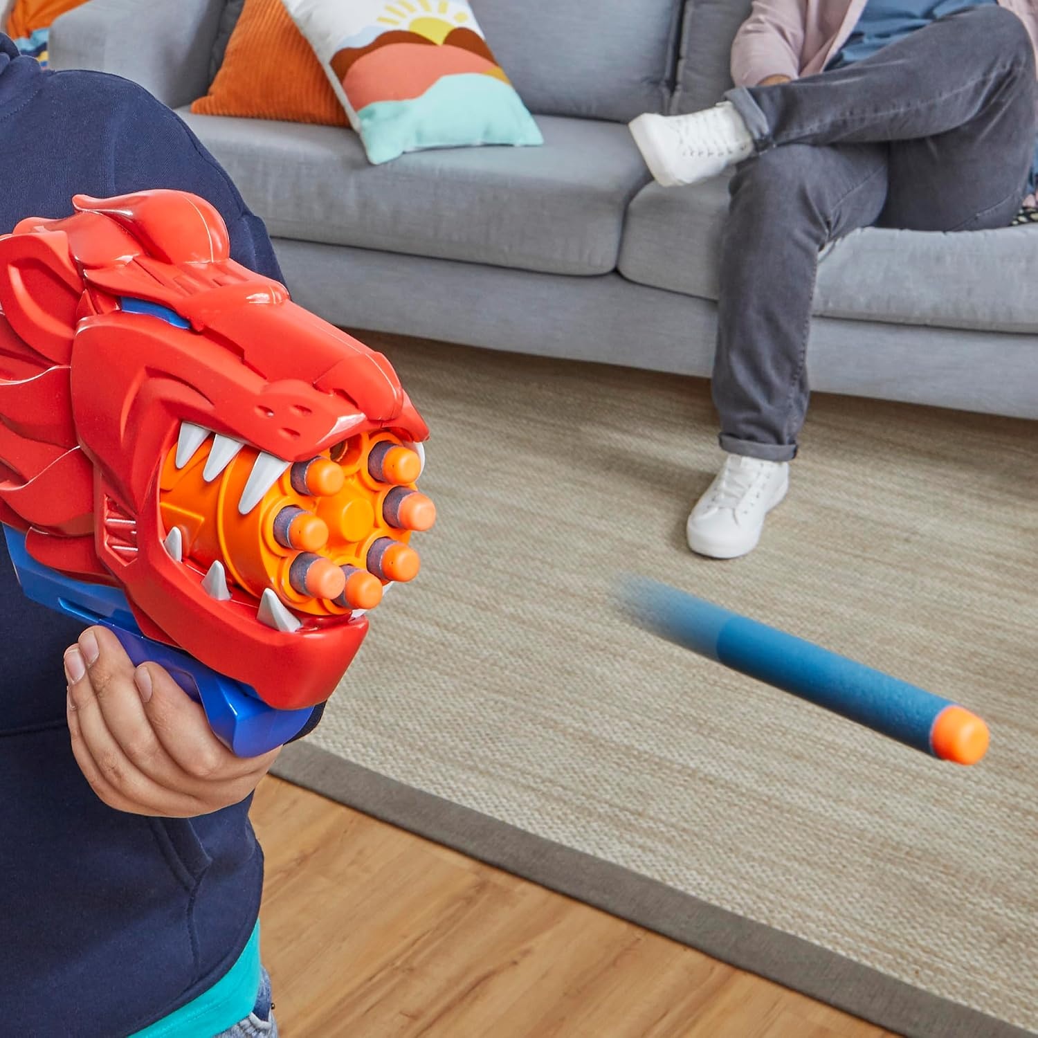 image:imageNERF Wild Lionfury Easy Play Dart Blaster 16 Nerf Elite Darts Nerf Blaster Lion Toys for 6 Year Old Boys amp Girls amp Up Outdoor Toys