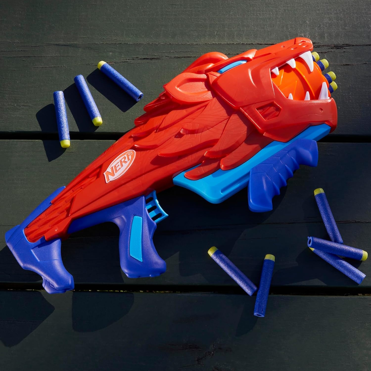 image:imageNERF Wild Lionfury Easy Play Dart Blaster 16 Nerf Elite Darts Nerf Blaster Lion Toys for 6 Year Old Boys amp Girls amp Up Outdoor Toys