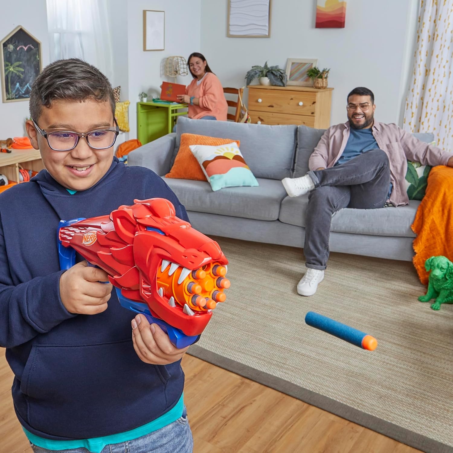 image:imageNERF Wild Lionfury Easy Play Dart Blaster 16 Nerf Elite Darts Nerf Blaster Lion Toys for 6 Year Old Boys amp Girls amp Up Outdoor Toys