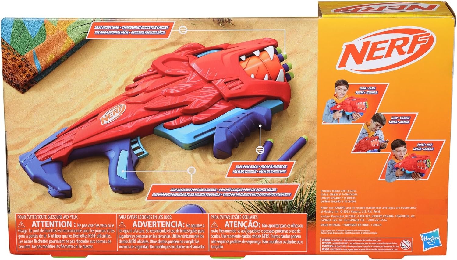 image:imageNERF Wild Lionfury Easy Play Dart Blaster 16 Nerf Elite Darts Nerf Blaster Lion Toys for 6 Year Old Boys amp Girls amp Up Outdoor Toys