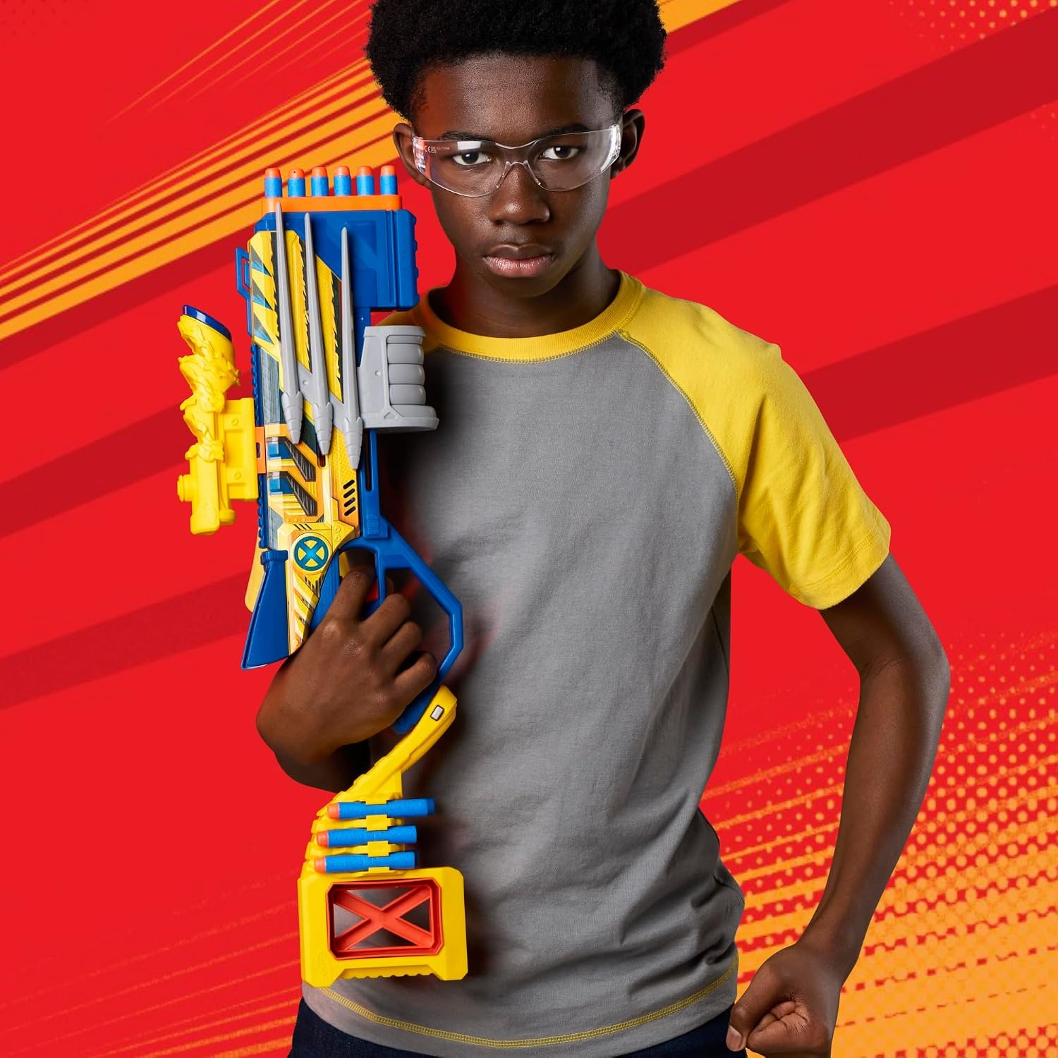 image:imageNerf Marvel Wolverine Blaster Scope 6Dart Storage Stock Pump Action 12 Nerf Elite Darts Gifts for Kids Ages 8