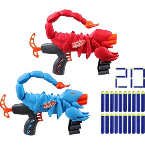 NERF Junior Wild Sharkfire, Easy Play Dart Blaster, 8 Nerf Elite Darts, Nerf Blaster Shark Toys for 6 Year Old Boys & Girls & Up, Outdoor Toys(Scorpion (2-pack))