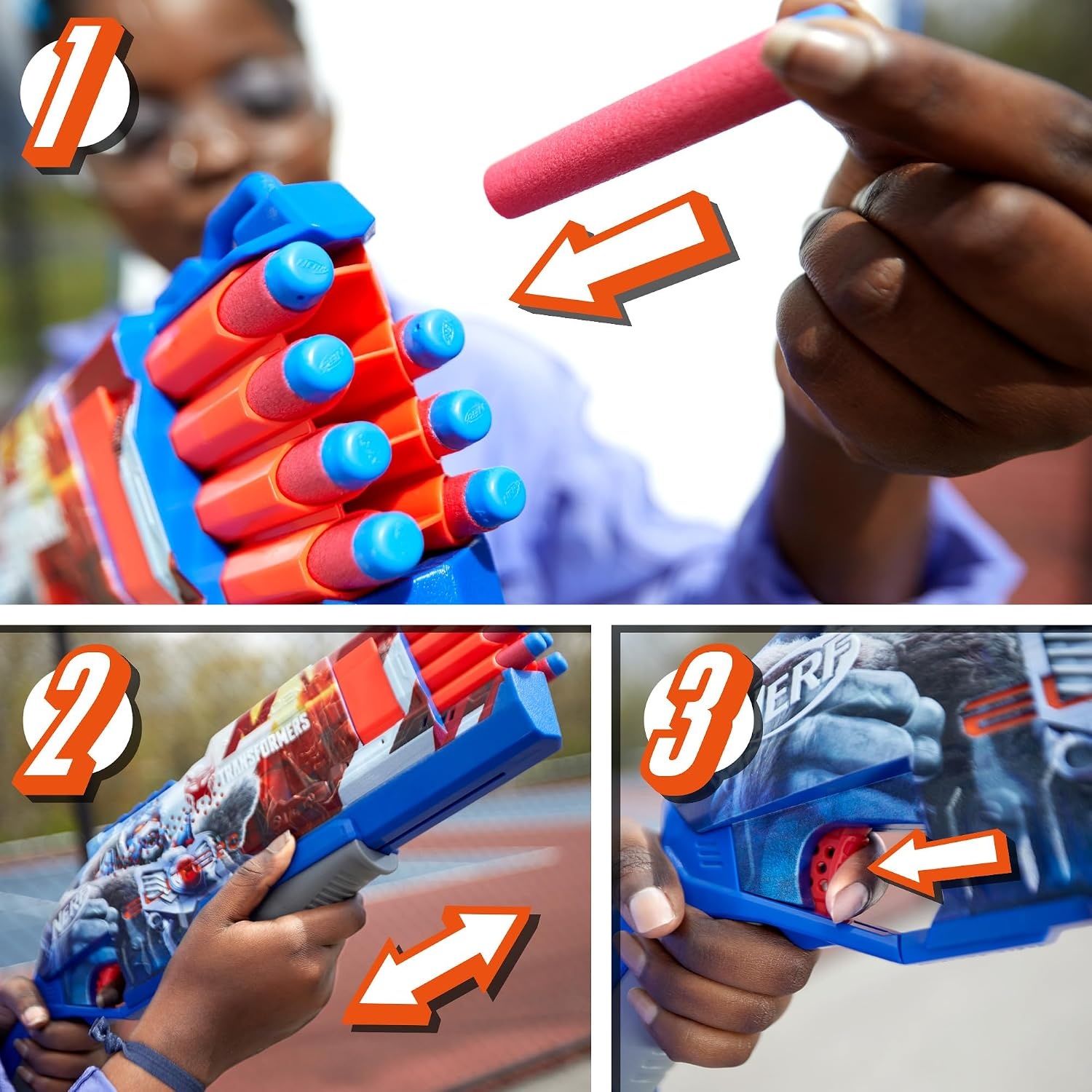 image:imageNERF Transformers Optimus Primal Dart Blaster 16 Nerf Elite Darts Pump Action Toy Foam Blasters for 8 Year Old Boys amp Girls amp Up