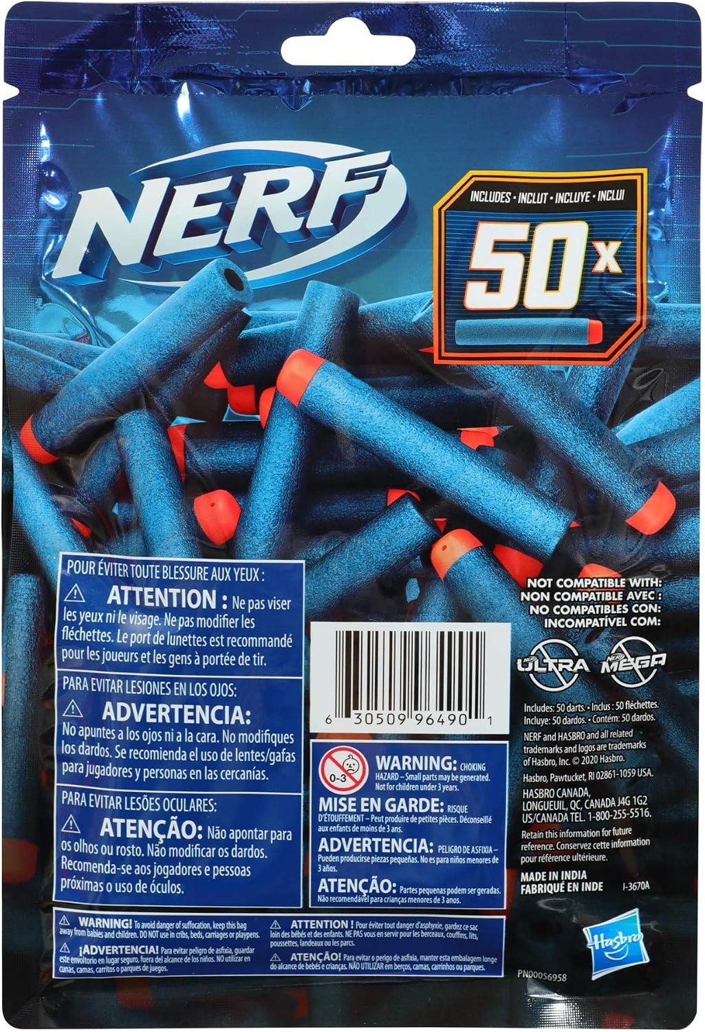 image:imageNerf Elite 20 50Dart Refill Pack 50 Foam Darts Compatible with All Official Blasters that Use Elite DartsStandard