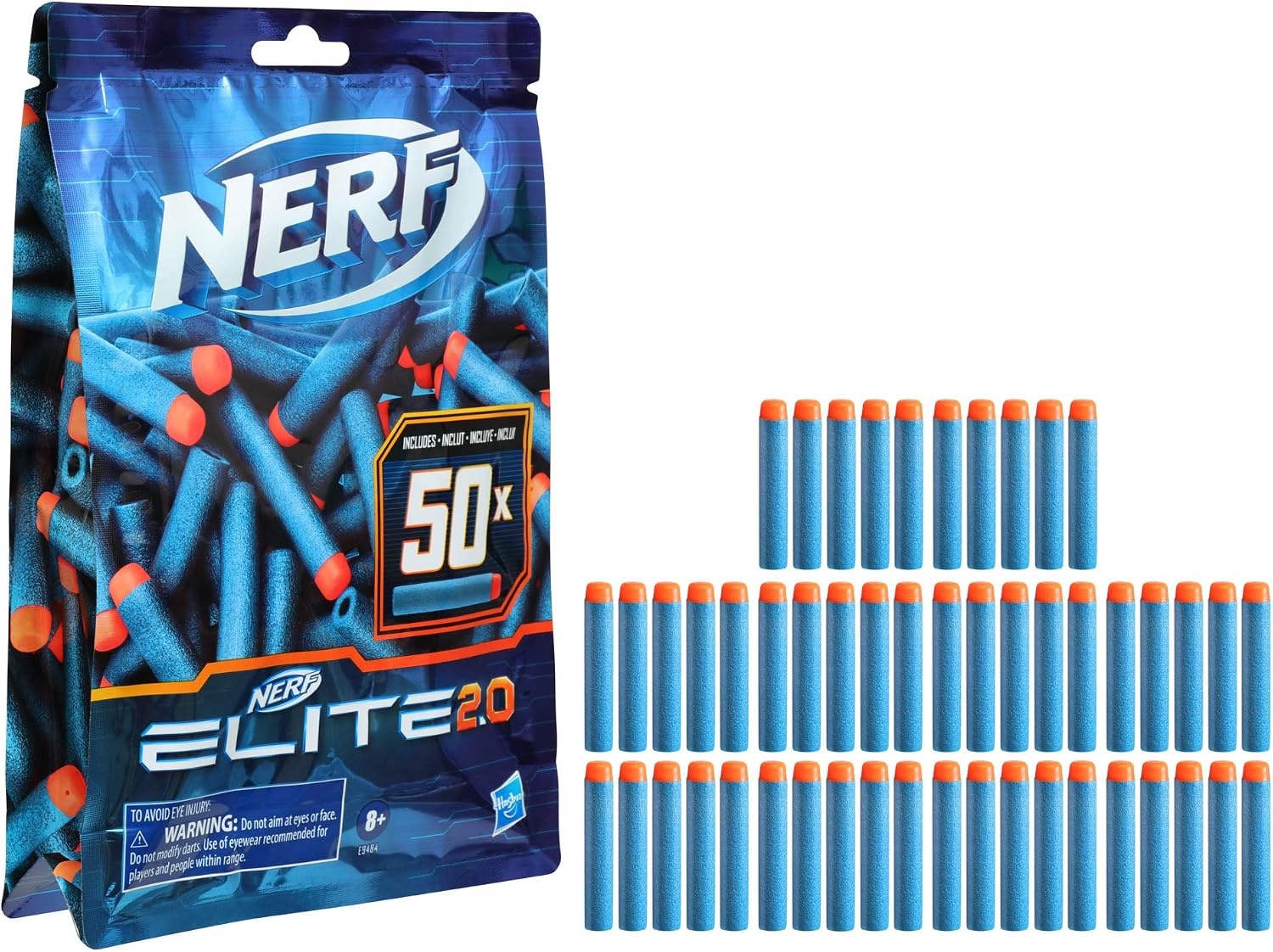 image:imageNerf Elite 20 50Dart Refill Pack 50 Foam Darts Compatible with All Official Blasters that Use Elite DartsStandard