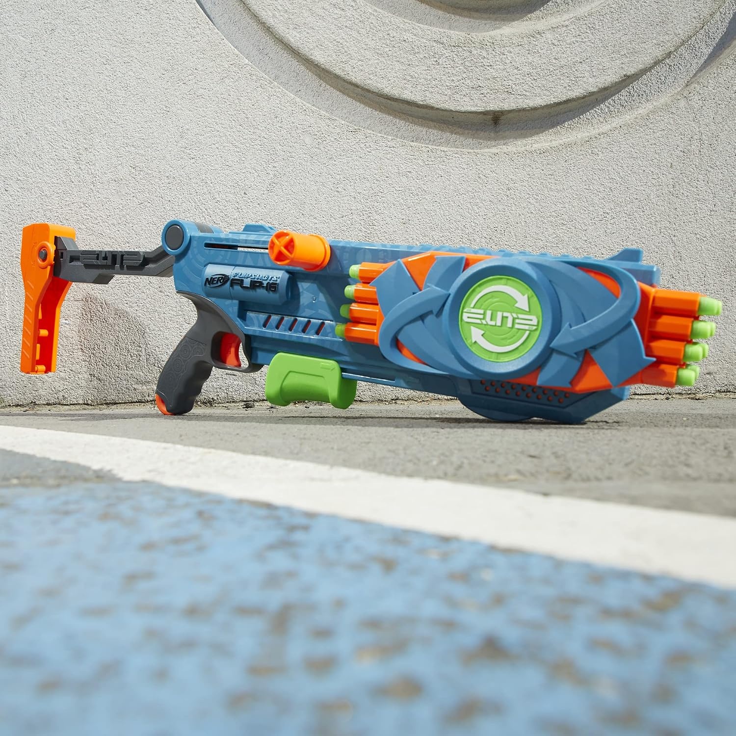 image:imageNerf Elite 20 Flipshots Flip16 Blaster with 16 Dart Barrels That Flip to Double Your Firepower 16Dart Capacity 16 Elite Darts