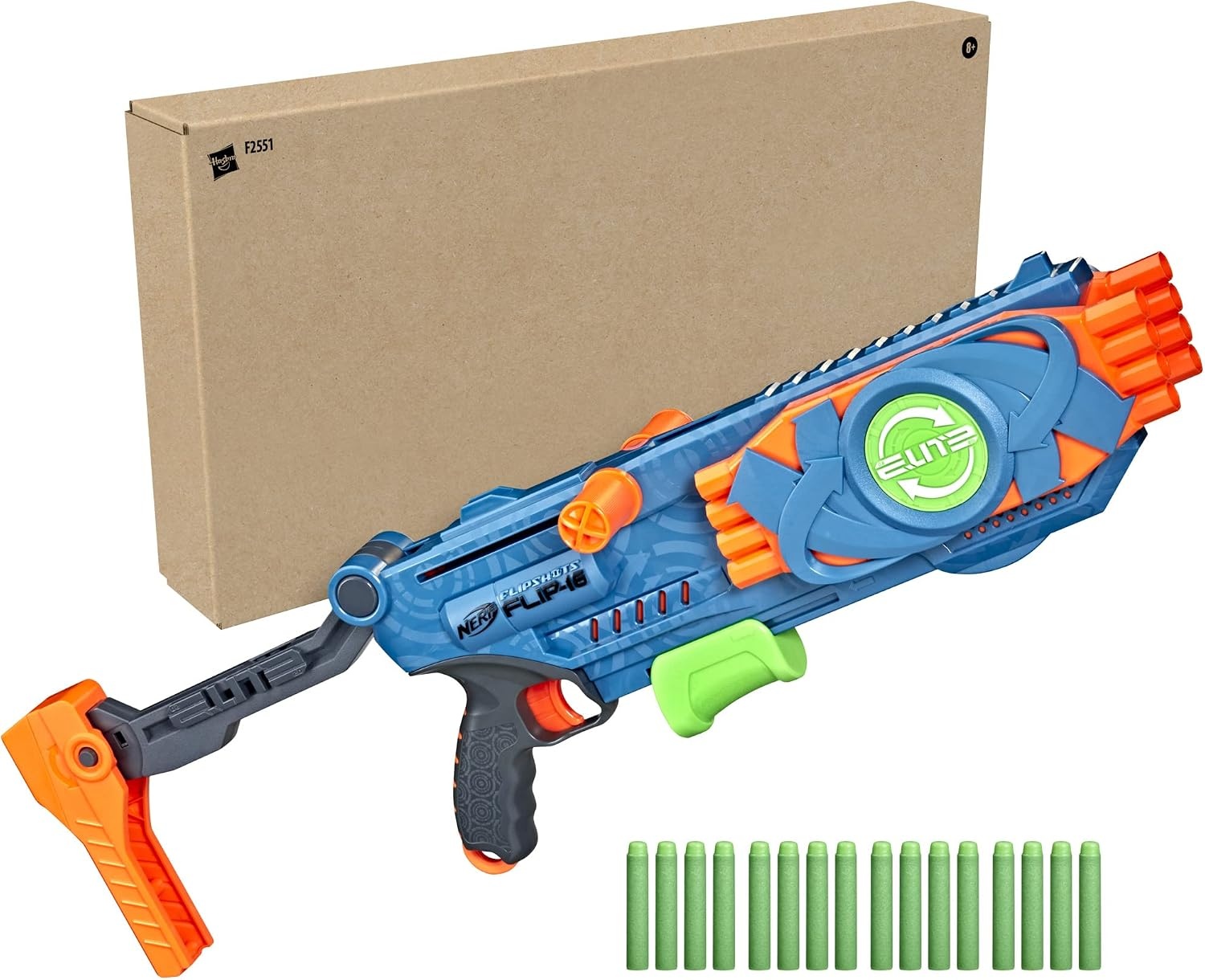 image:imageNerf Elite 20 Flipshots Flip16 Blaster with 16 Dart Barrels That Flip to Double Your Firepower 16Dart Capacity 16 Elite Darts