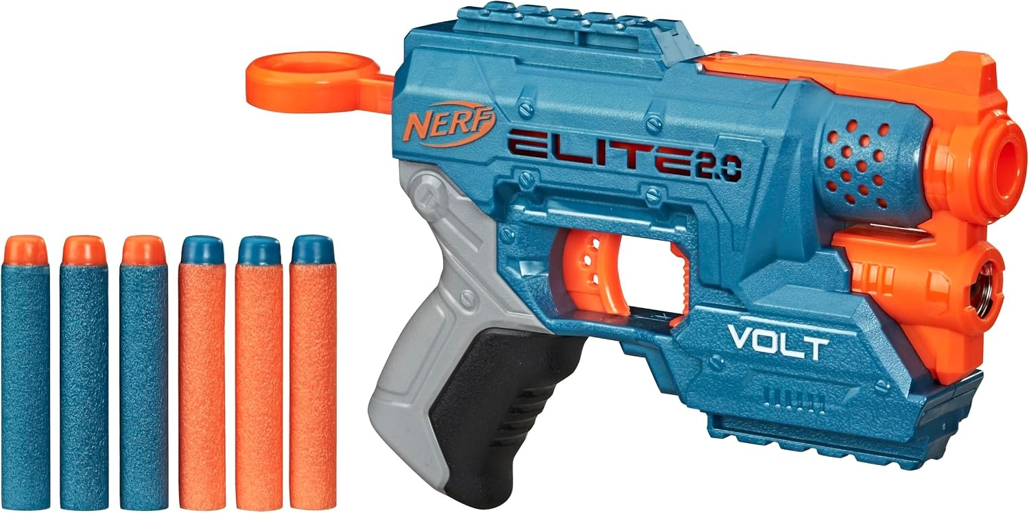 image:imageNerf Elite 20 Volt SD1 Blaster 6 Official Nerf Darts 2 Tactical Rails to Customize for Battle Christmas Stocking Stuffers for Kids Ages 8 and Up