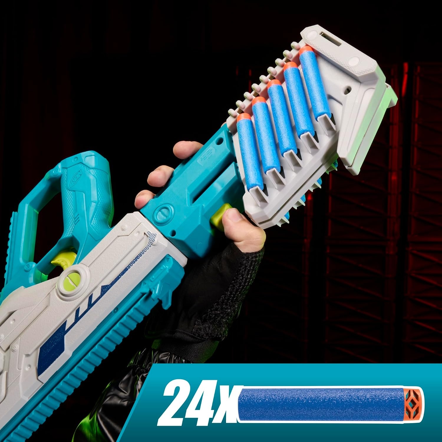 image:imageNerf Rebel Ops Deadeye Blaster 24 Nerf Elite Foam Darts Shieldstock amp ScopeBarrel Attachments Kids Gift Toys Ages 8