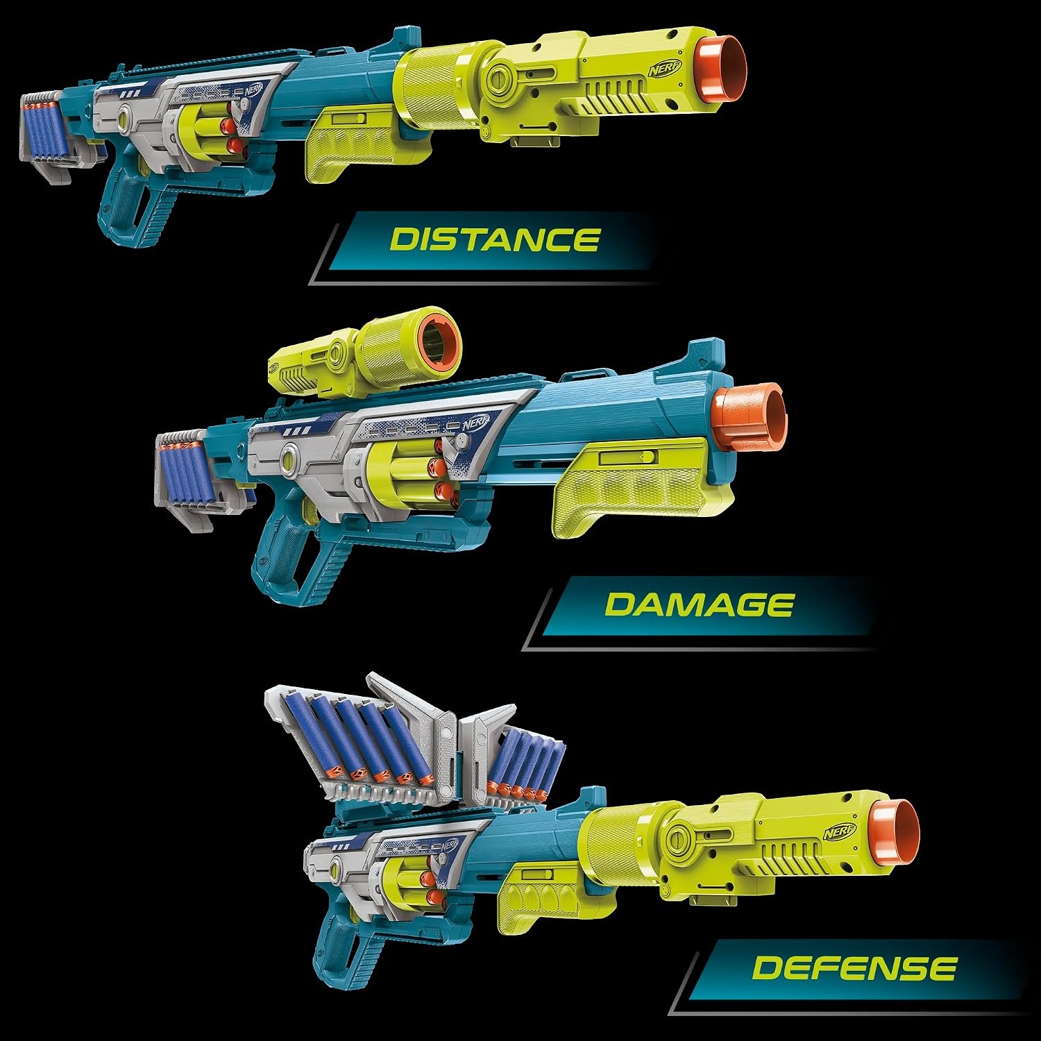image:imageNerf Rebel Ops Deadeye Blaster 24 Nerf Elite Foam Darts Shieldstock amp ScopeBarrel Attachments Kids Gift Toys Ages 8
