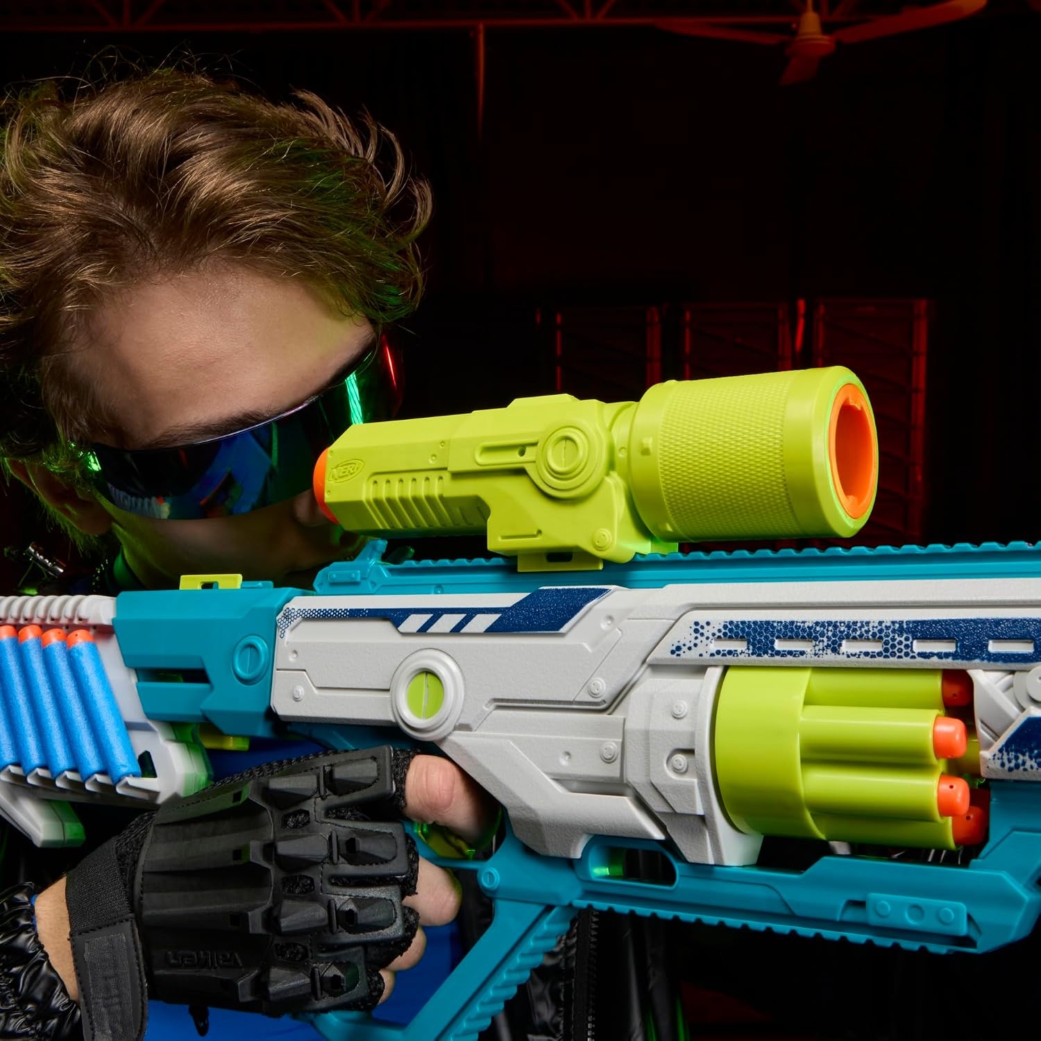 image:imageNerf Rebel Ops Deadeye Blaster 24 Nerf Elite Foam Darts Shieldstock amp ScopeBarrel Attachments Kids Gift Toys Ages 8