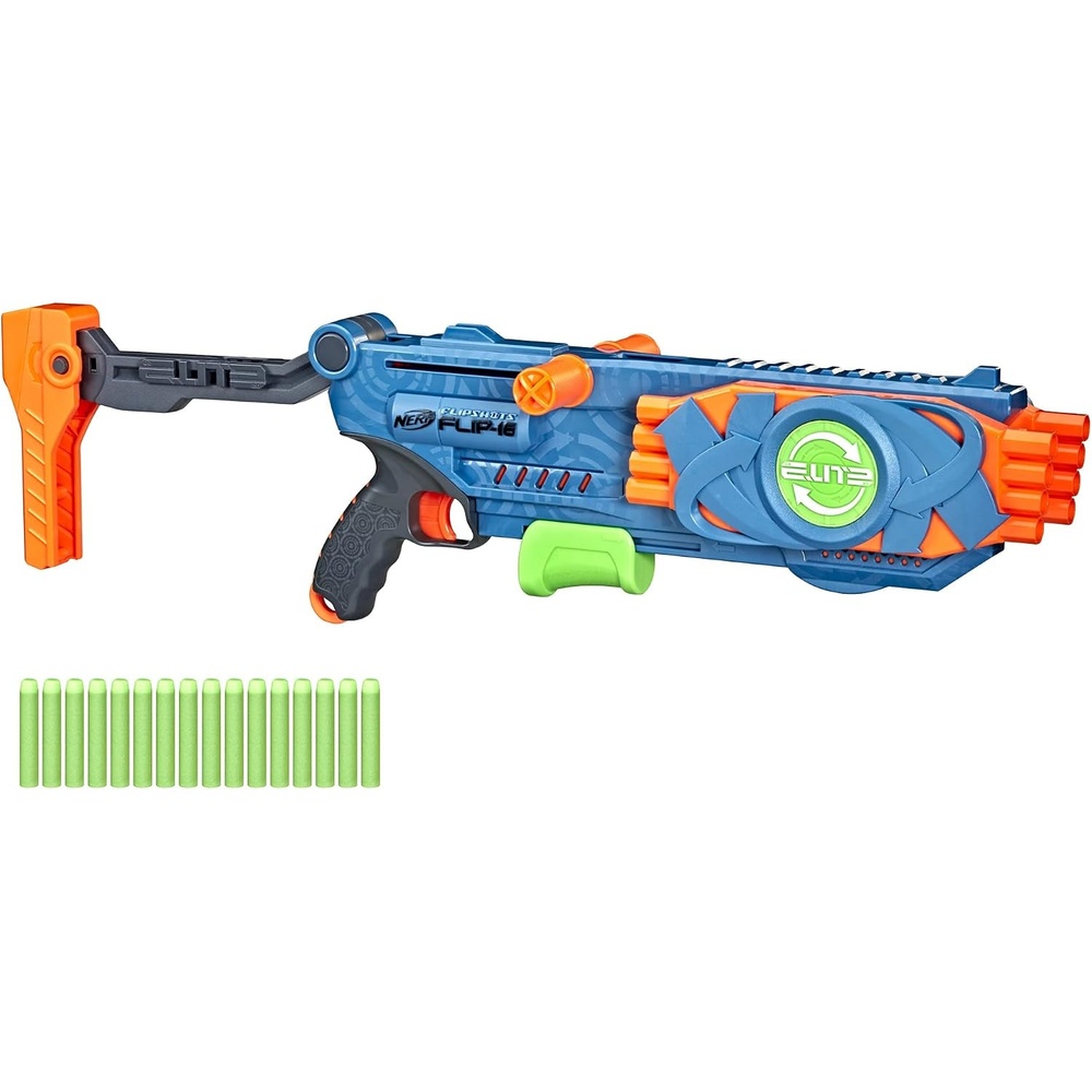 image:imageNerf Elite 20 Flipshots Flip16 Blaster with 16 Dart Barrels That Flip to Double Your Firepower 16Dart Capacity 16 Elite Darts