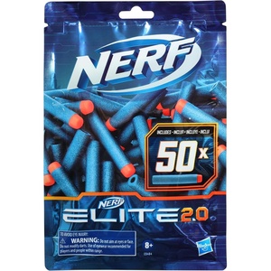Nerf Elite 2.0 50-Dart Refill Pack, 50 Foam Darts Compatible with All Official Blasters that Use Elite Darts(Standard)
