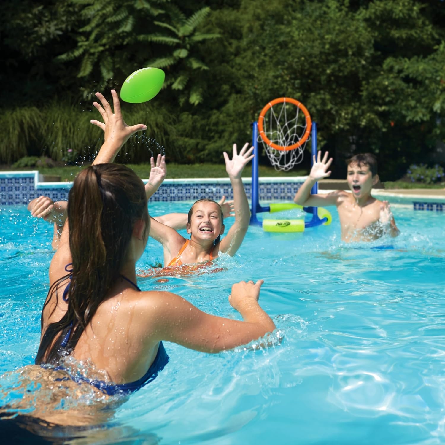 image:imageNERF Floating Pool Basketball Football Target Set 2 Balls