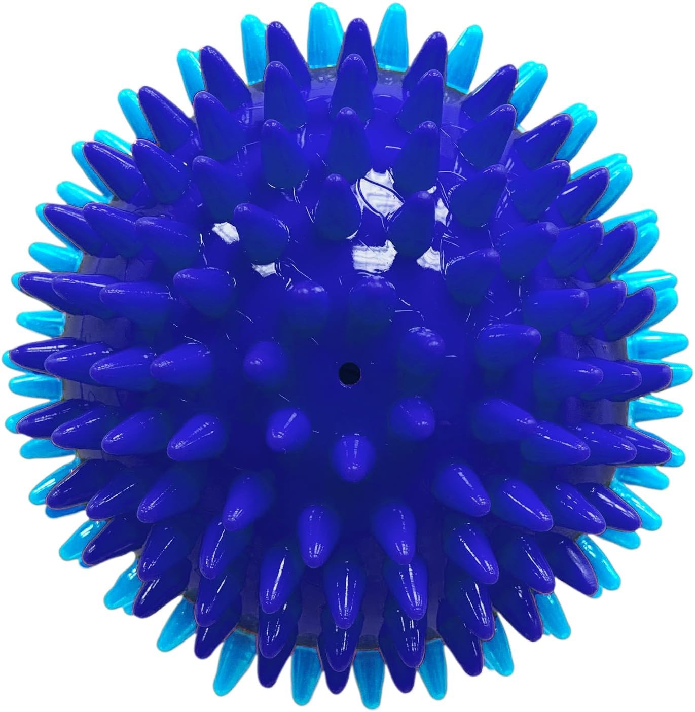 image:imageNerf Dog 37in TPR 3Part Spike Squeak Ball Dog Toy Dark BlueLight Blue37 inches Pack of 2