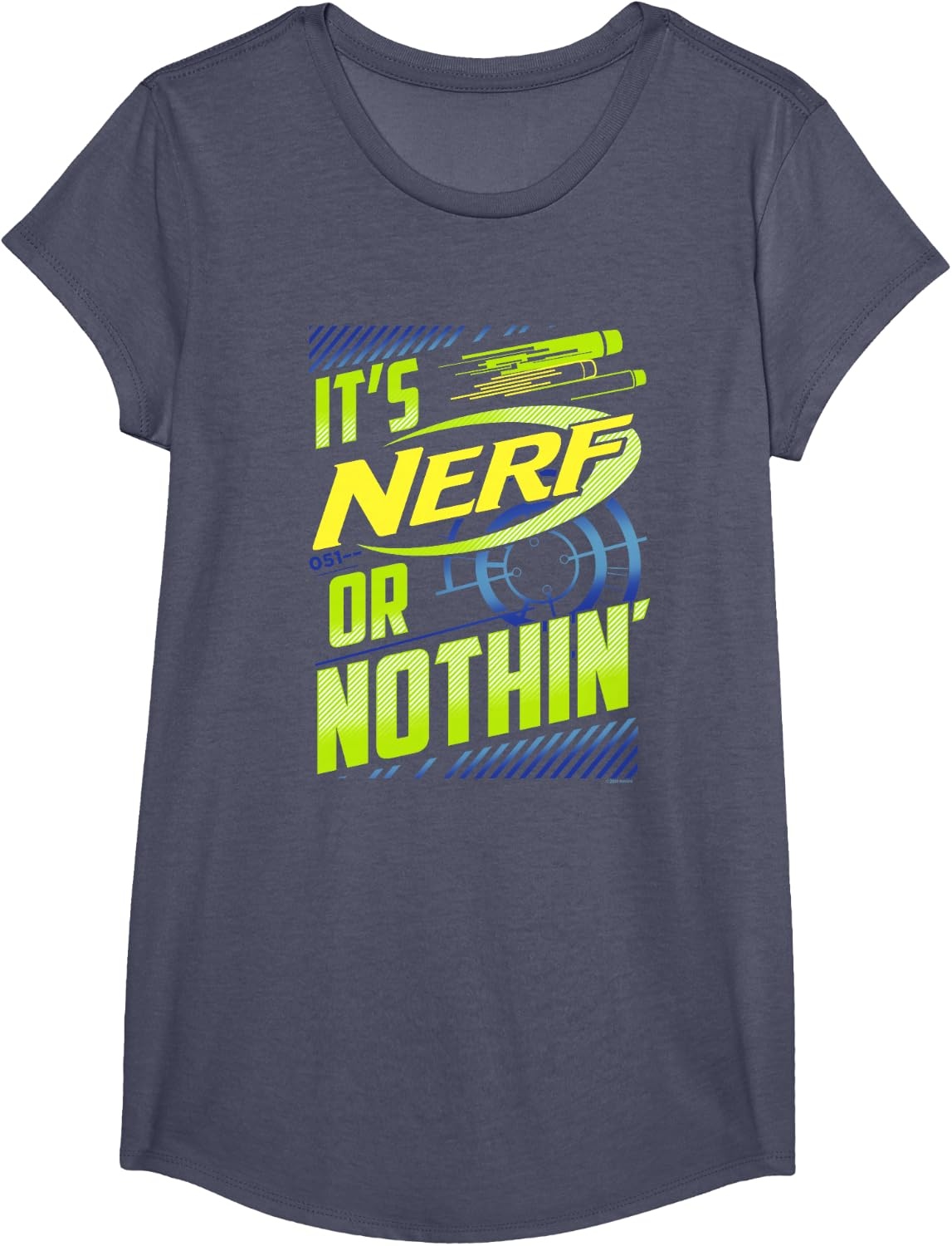 image:imageNerf Its Nerf Or Nothin Vintage Bullseye Logo TShirtHeather Blue
