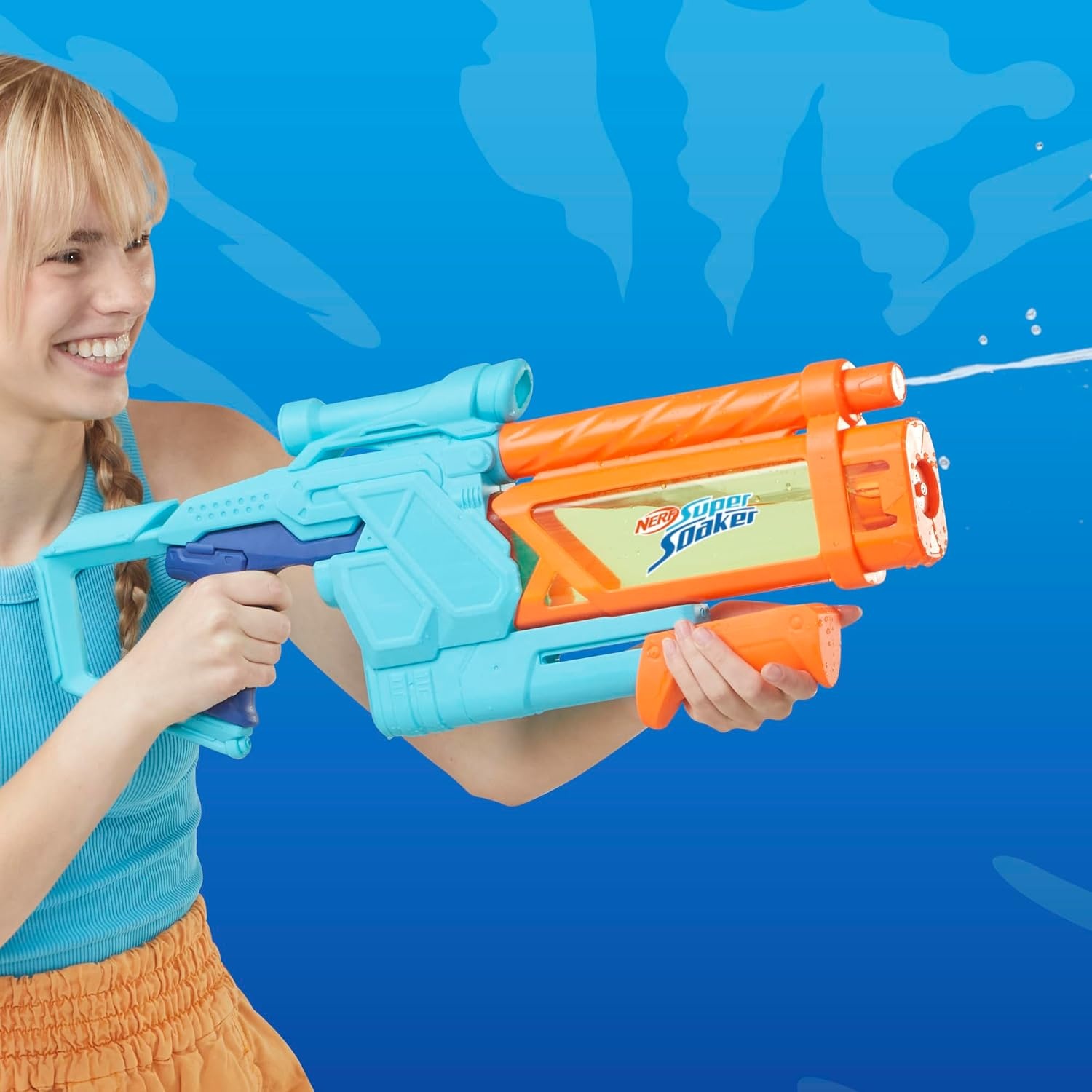 image:imageNerf Super Soaker Mega DunkFill Water Blaster Easy Instant Fill Tank Just Dunk amp Go 339 Fluid Ounce Tank Water Toys Ages 6
