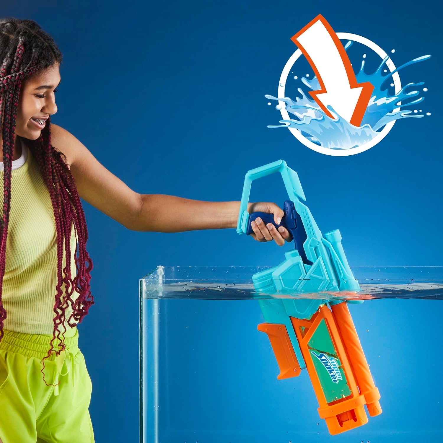 image:imageNerf Super Soaker Mega DunkFill Water Blaster Easy Instant Fill Tank Just Dunk amp Go 339 Fluid Ounce Tank Water Toys Ages 6